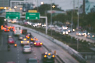 Bangkok Tayland 'da trafik sıkışıklığının soyut bulanıklığı