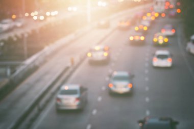 Bangkok Tayland 'da trafik sıkışıklığının soyut bulanıklığı