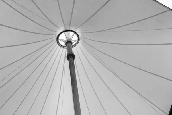 Közelkép Belső Fehér Esernyő Háttér — Stock Fotó