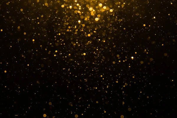 Abstract Goud Bokeh Met Zwarte Achtergrond — Stockfoto