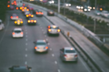 Bangkok Tayland 'da trafik sıkışıklığının soyut bulanıklığı
