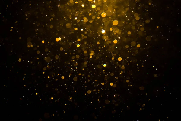 Abstract Gold Bokeh Black Background — Stock Photo, Image