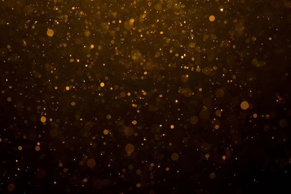 Abstraktes Gold Bokeh Mit Schwarzem Hintergrund — Stockfoto