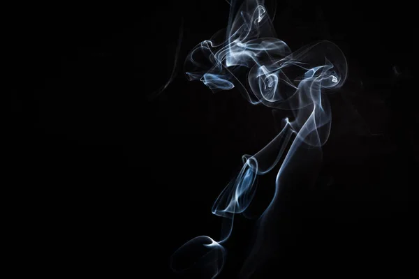 Streszczenie Swirls Dymu Czarnym Tle — Zdjęcie stockowe