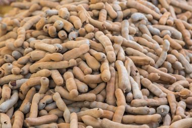 Tayland 'dan taze olgun, tatlı demirhindi meyveleri.