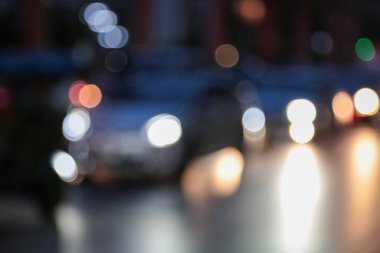 Büyük şehir işletmelerinde trafik sıkışıklığının soyut arkaplan bulanıklığı