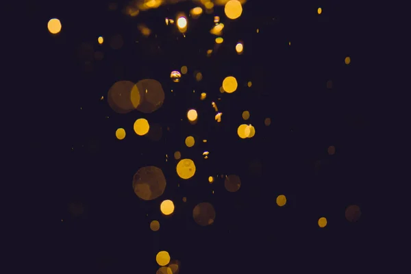 Розкішний Золотий Абстрактний Боке Чорному Тлі — стокове фото