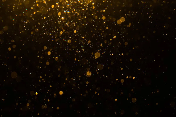 Abstract Gold Bokeh Black Background — Stock Photo, Image