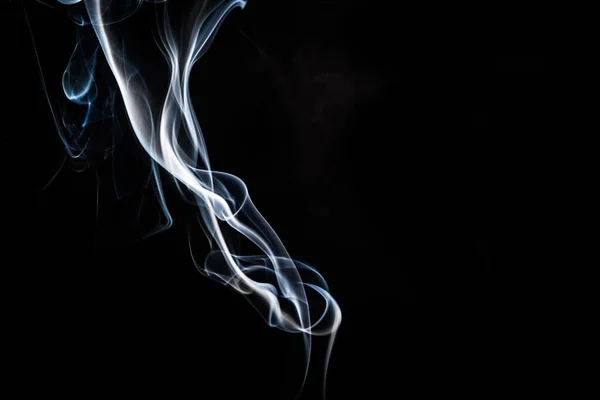 Abstrato Fumaça Redemoinhos Fundo Preto — Fotografia de Stock