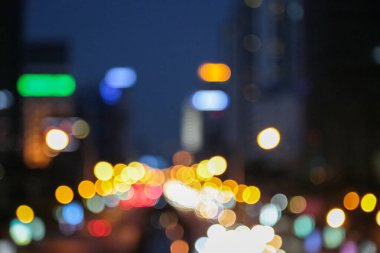 Büyük şehir işletmelerinde trafik sıkışıklığının soyut arkaplan bulanıklığı