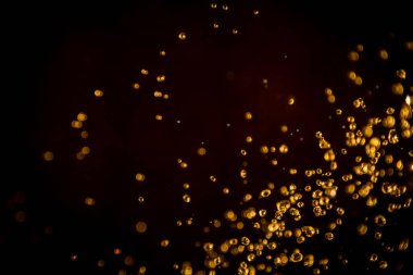 Defocus bokeh simli altın antika ışıklar koyu arkaplan