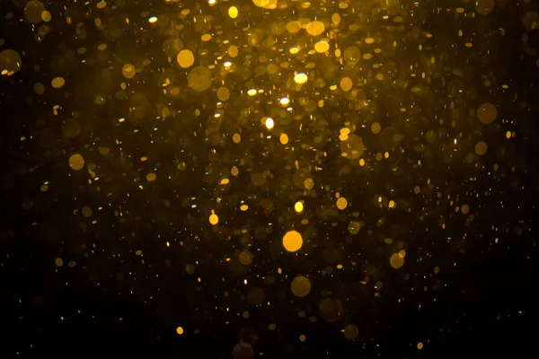 Abstrato Bokeh Ouro Com Fundo Preto — Fotografia de Stock