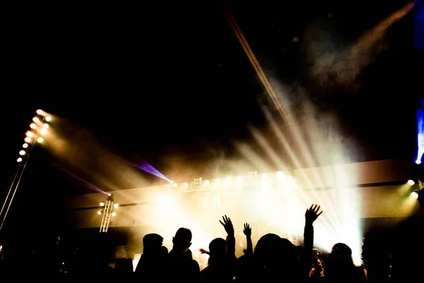 Abstract Concert Party Silhoue Light Smoke Happy Moment — Stock Photo, Image