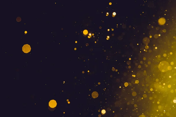 Abstraktes Gold Bokeh Auf Schwarzem Hintergrund — Stockfoto