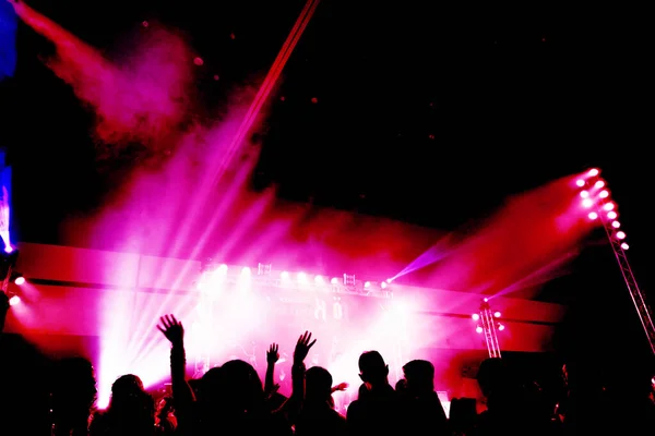 Abstract Concert Party Silhoue Light Smoke Happy Moment — Stock Photo, Image