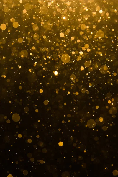 Abstraktes Gold Bokeh Mit Schwarzem Hintergrund — Stockfoto