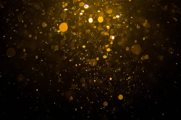 Abstrato Bokeh Ouro Com Fundo Preto — Fotografia de Stock