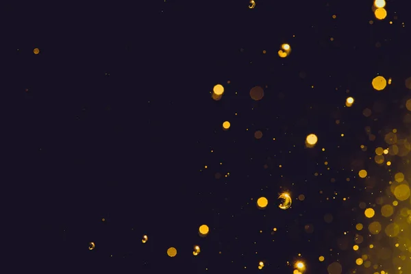 Abstract Gold Bokeh Black Background — Stock Photo, Image