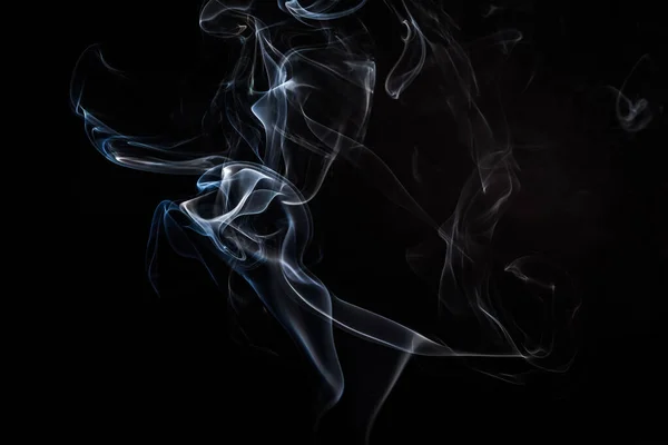 Abstract Smoke Swirls Black Background — Stock Photo, Image