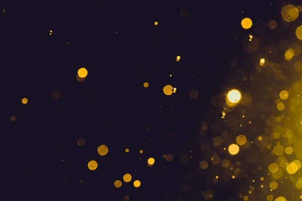 Abstract Gold Bokeh Black Background — Stock Photo, Image