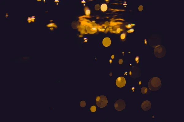 Luxury Gold Abstract Bokeh Black Background — Stock Photo, Image