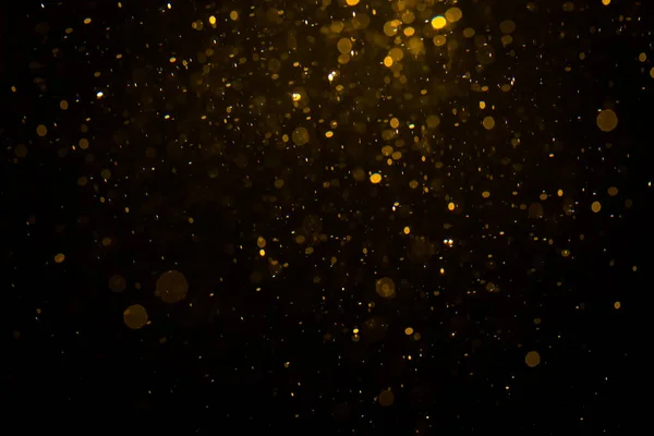 Abstract Gold Bokeh Black Background — Stock Photo, Image