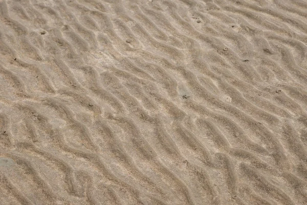 Gele Golf Zand Textuur Het Strand — Stockfoto