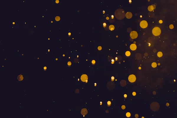 Scuro Astratto Oro Bokeh Scintilla Sfondo Nero — Foto Stock