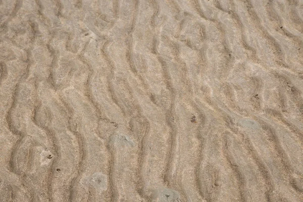 Gele Golf Zand Textuur Het Strand — Stockfoto