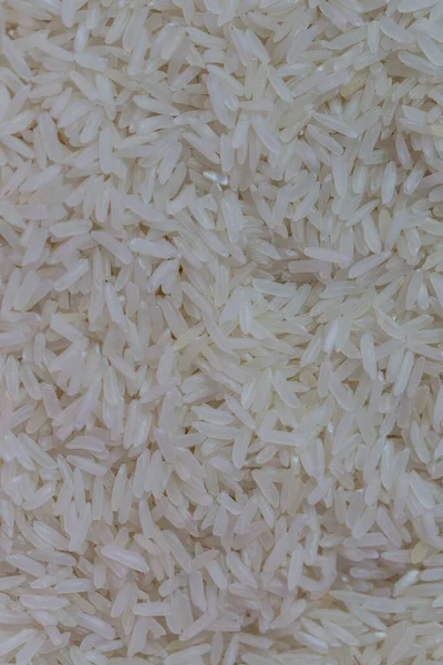 Primer Plano Naturaleza Blanca Orgánica Fondo Arroz Jazmín — Foto de Stock