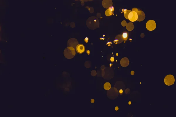 Bokeh Abstracto Oro Lujo Sobre Fondo Negro — Foto de Stock