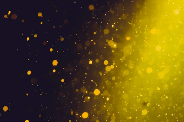 Abstract Gold Blur Glitter Bokeh Black Background — Stock Photo, Image