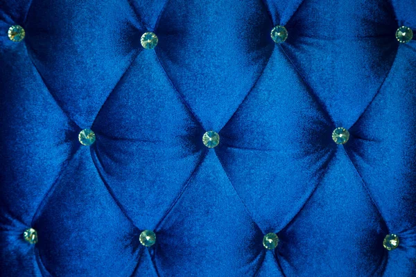 Luxus Aus Blauem Stoff Mit Diamanteinsatz Für Hintergrund Stockbild