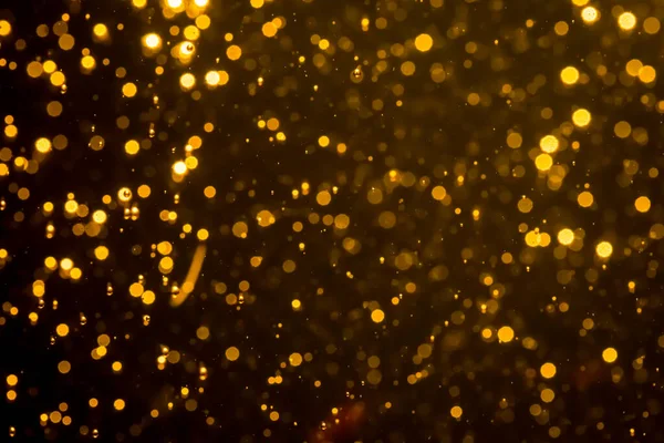 Sfocatura Dorata Luci Glitter Bokeh Astratto Buon Natale Capodanno Sfondo — Foto Stock