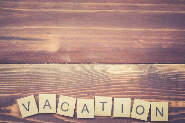 Alphabet Vacation Old Vintage Wood Background — Stock Photo, Image