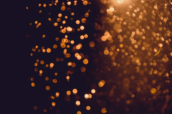 Абстрактні Золоті Дефокуси Боке Блискучі Старовинні Вогні Чорним Тлом — стокове фото