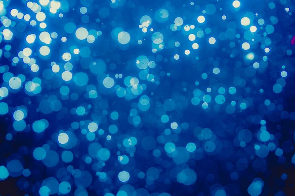 Abstract Blue Defocused Bokeh Lights Dark Background — Stock Photo, Image