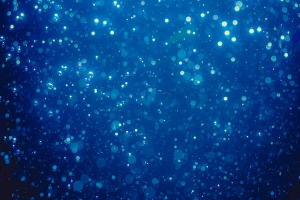 Абстрактно Синий Дефокусированный Боке Огней Темном Фоне — стоковое фото