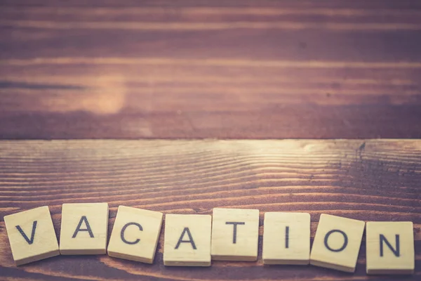 Alfabeto Vacanza Sul Vecchio Sfondo Legno Vintage — Foto Stock