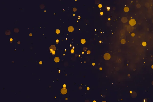 Dark Abstract Gold Bokeh Blask Czarnym Tle — Zdjęcie stockowe