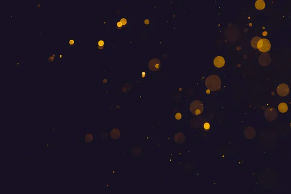 Dark Abstract Gold Bokeh Blask Czarnym Tle — Zdjęcie stockowe