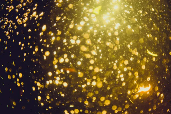 Abstrato Bokeh Ouro Com Fundo Preto — Fotografia de Stock