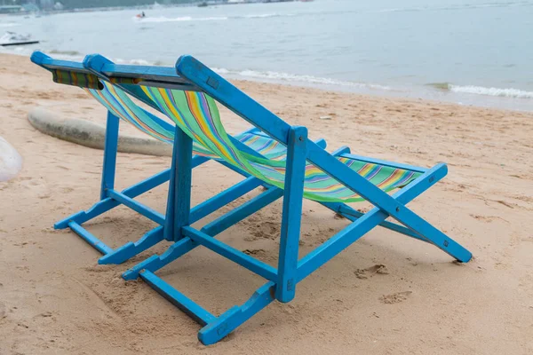 Cama Playa Playa Bienvenida Los Turistas Sentarse Relajarse Fondo Naturaleza — Foto de Stock