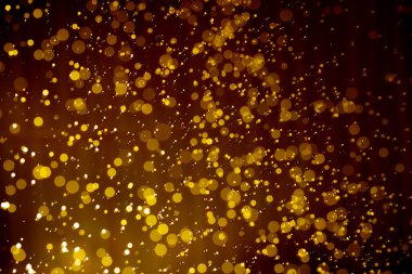 Siyah arkaplan ile soyut altın bokeh