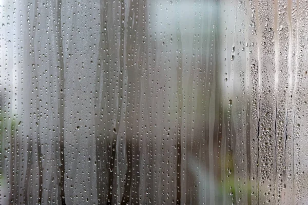 Natural Wet Glass Water Drops Glass Background — Foto de Stock