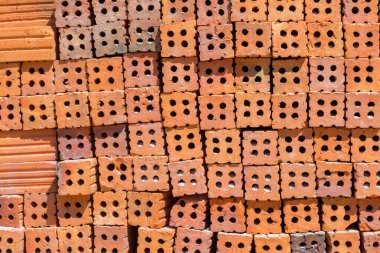 Old red bricks  texture background