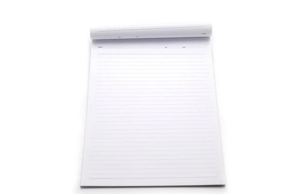 Open School Notebook White Background — Photo