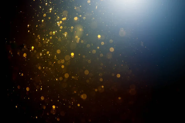 Gelap Abstrak Gold Bokeh Sparkle Latar Belakang Hitam — Stok Foto