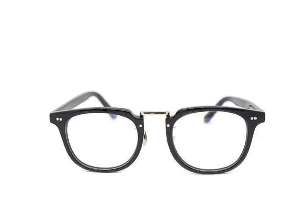 Lunettes Monture Noire Sur Fond Blanc — Photo