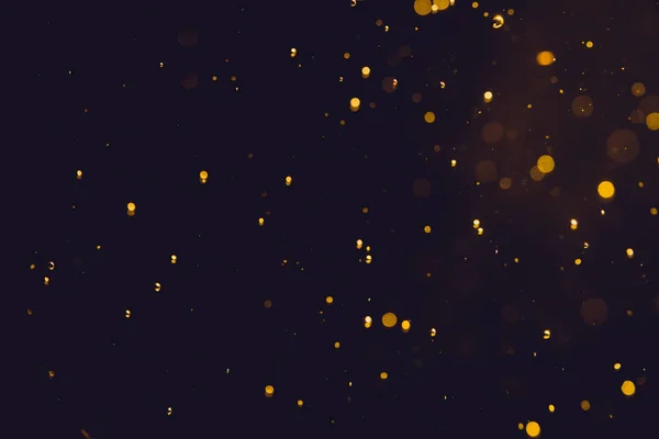 Dark Abstract Gold Bokeh Sparkle Black Background — Stock Photo, Image